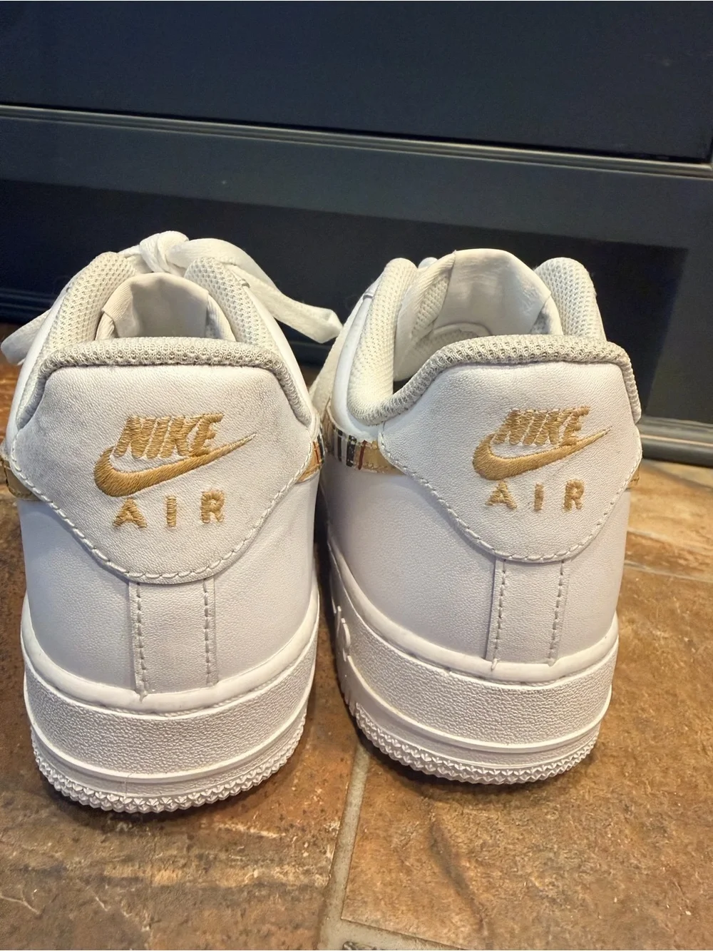 Nike Air Force 1 with custom Burberry print